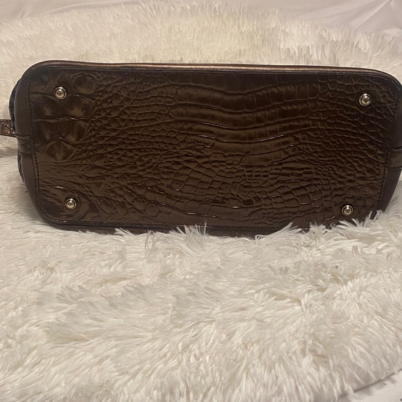 Brahmin Metallic Brown Duxbury Crocodile Satchel - Picture 7 of 11
